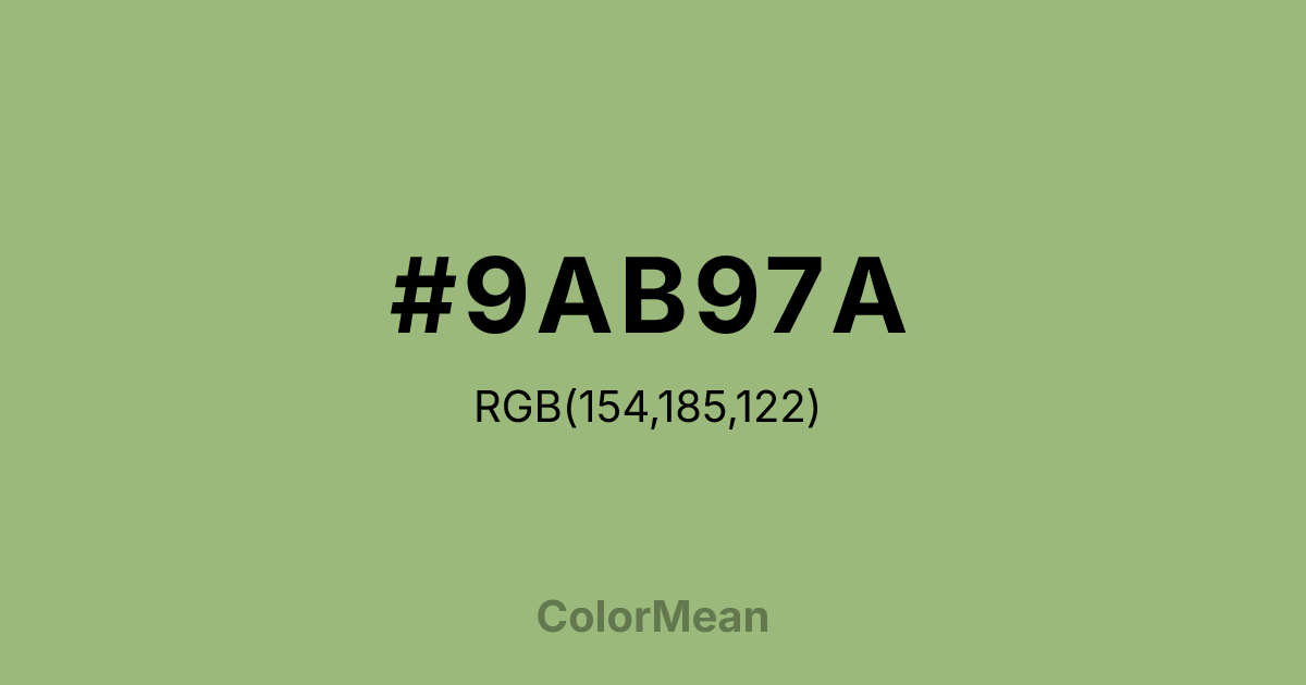 #9AB97A color swatch