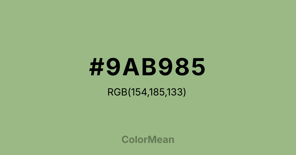 #9AB985 color swatch