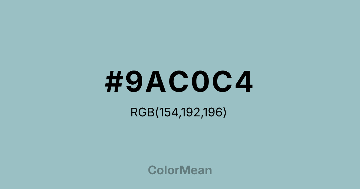 #9AC0C4 color swatch