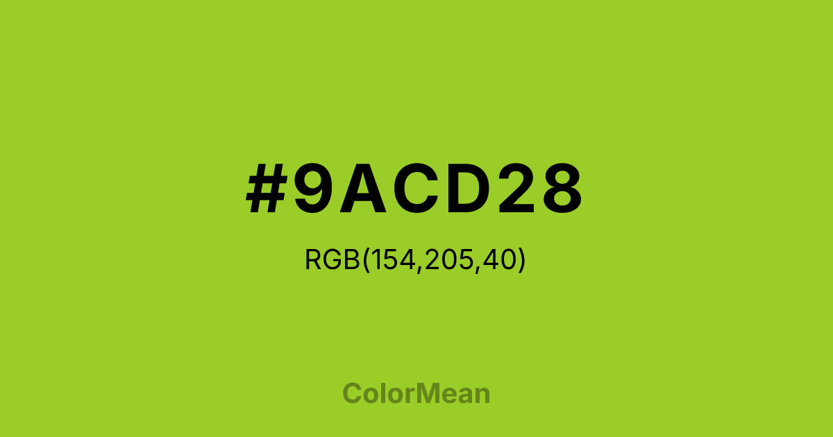 #9ACD28 color swatch