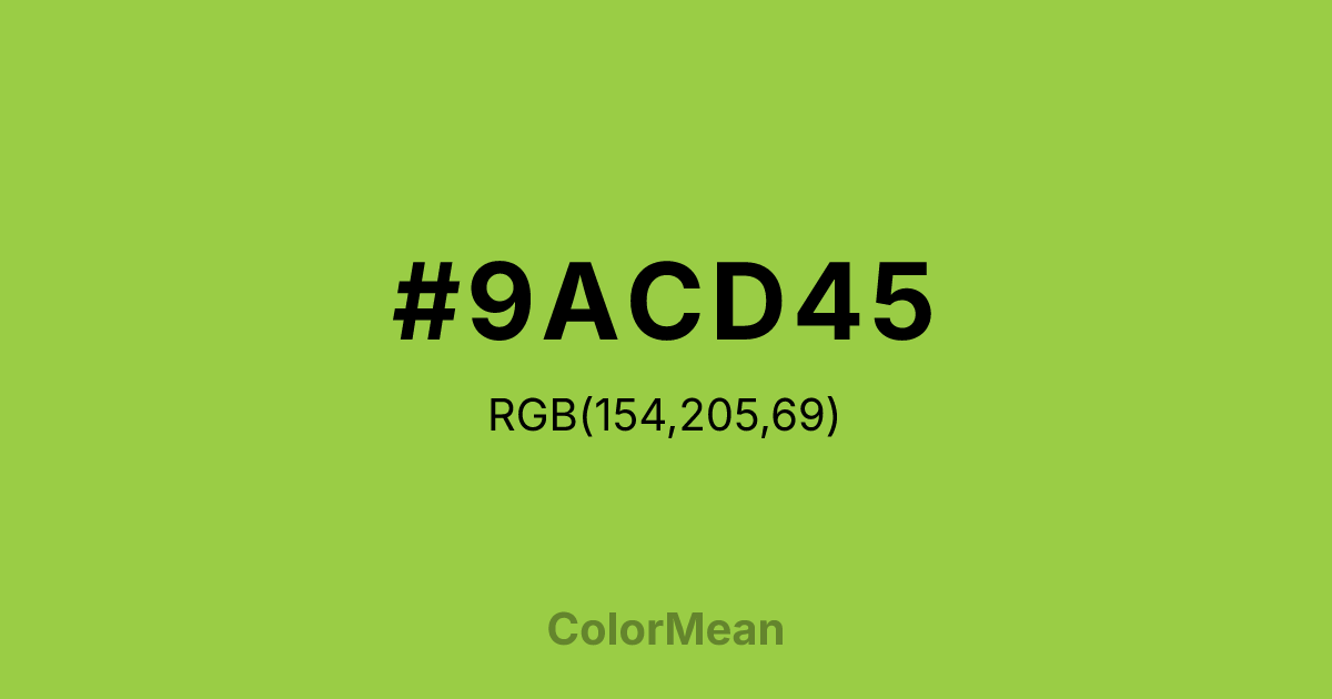 #9ACD45 color swatch