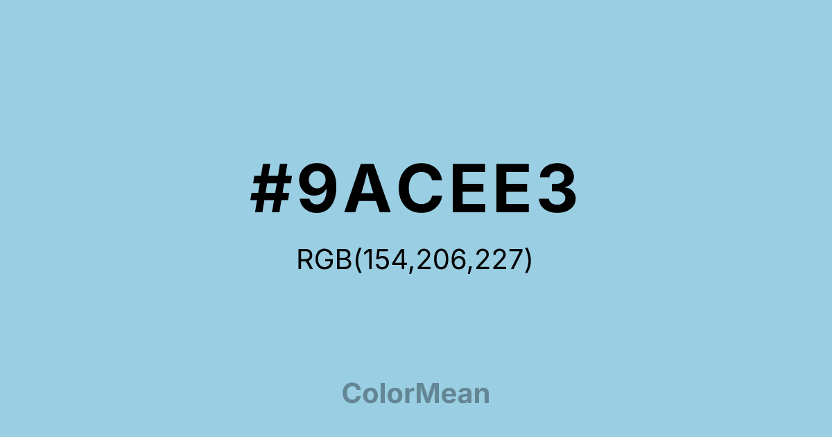 #9ACEE3 color swatch