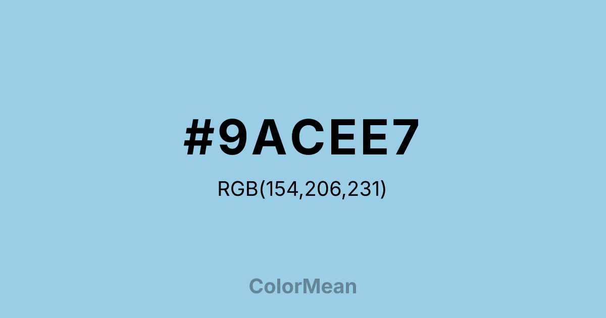 #9ACEE7 color swatch