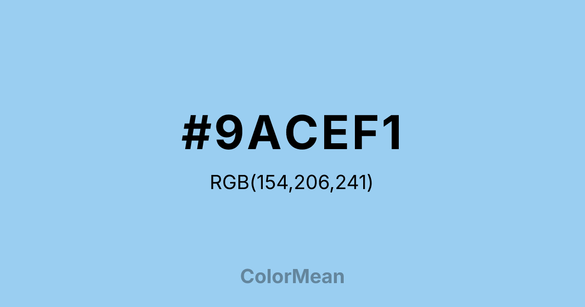 #9ACEF1 color swatch