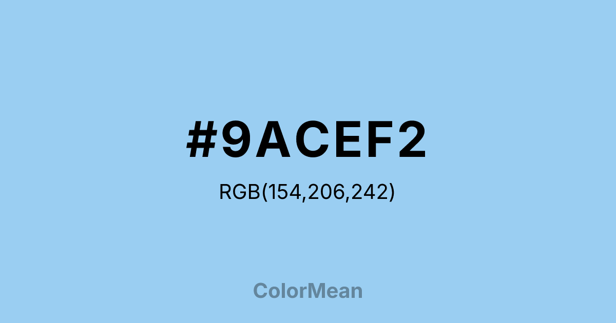 #9ACEF2 color swatch