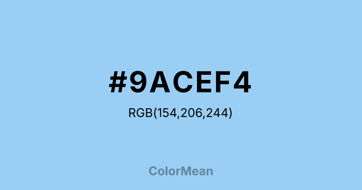 #9ACEF4 color swatch