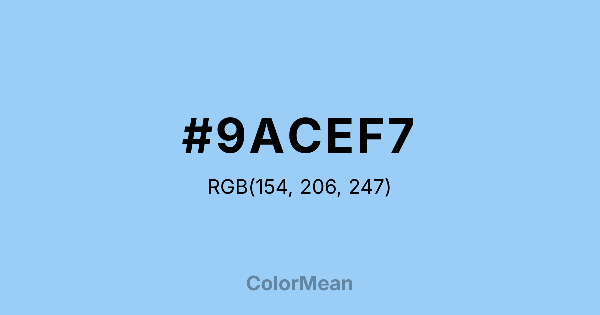 #9ACEF7 color swatch