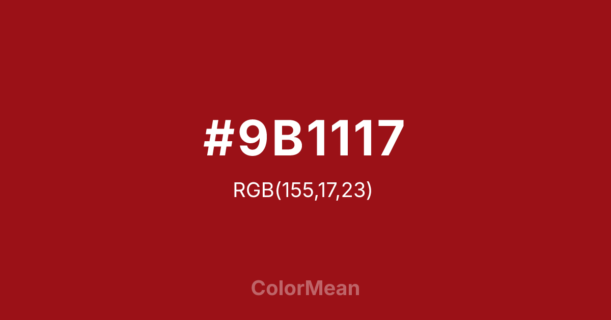 #9B1117 color swatch