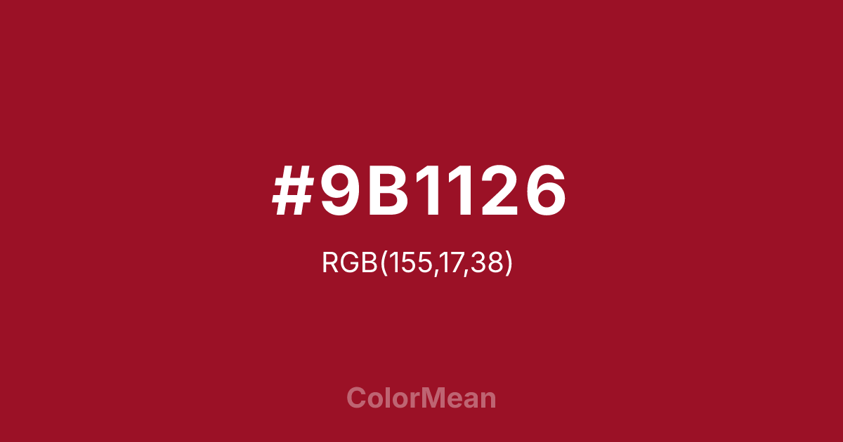 #9B1126 color swatch