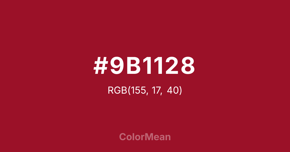 #9B1128 color swatch