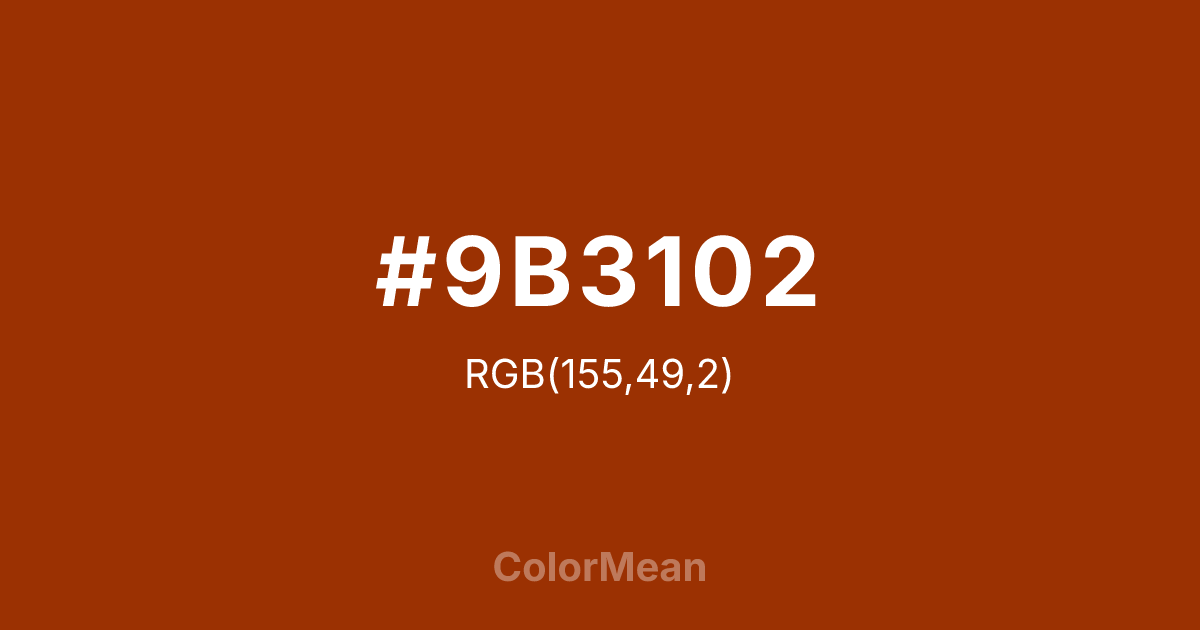 #9B3102 color swatch