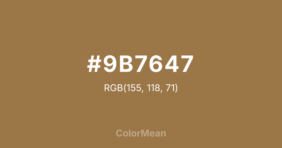 #9B7647 color swatch