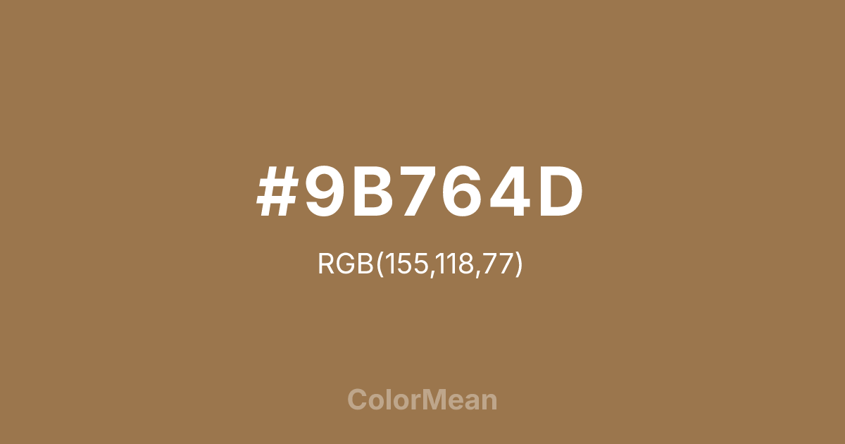 #9B764D color swatch