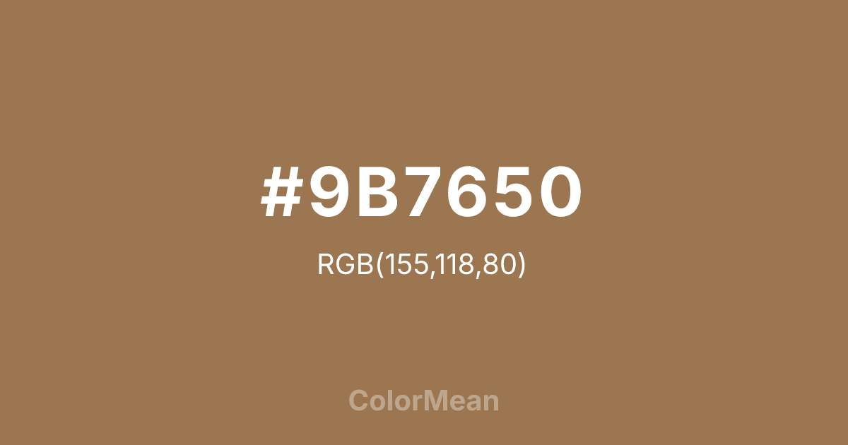 #9B7650 color swatch