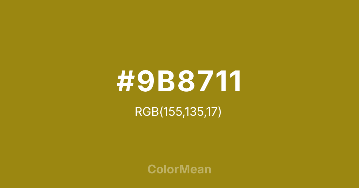 #9B8711 color swatch
