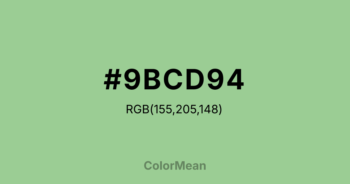#9BCD94 color swatch