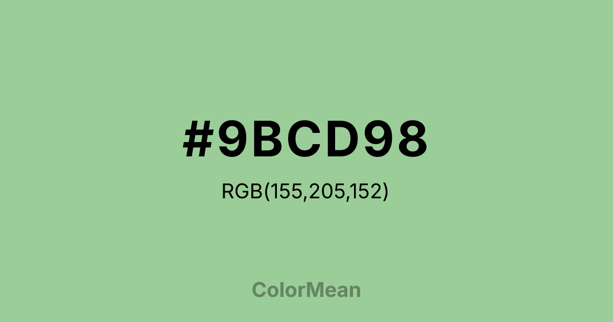#9BCD98 color swatch