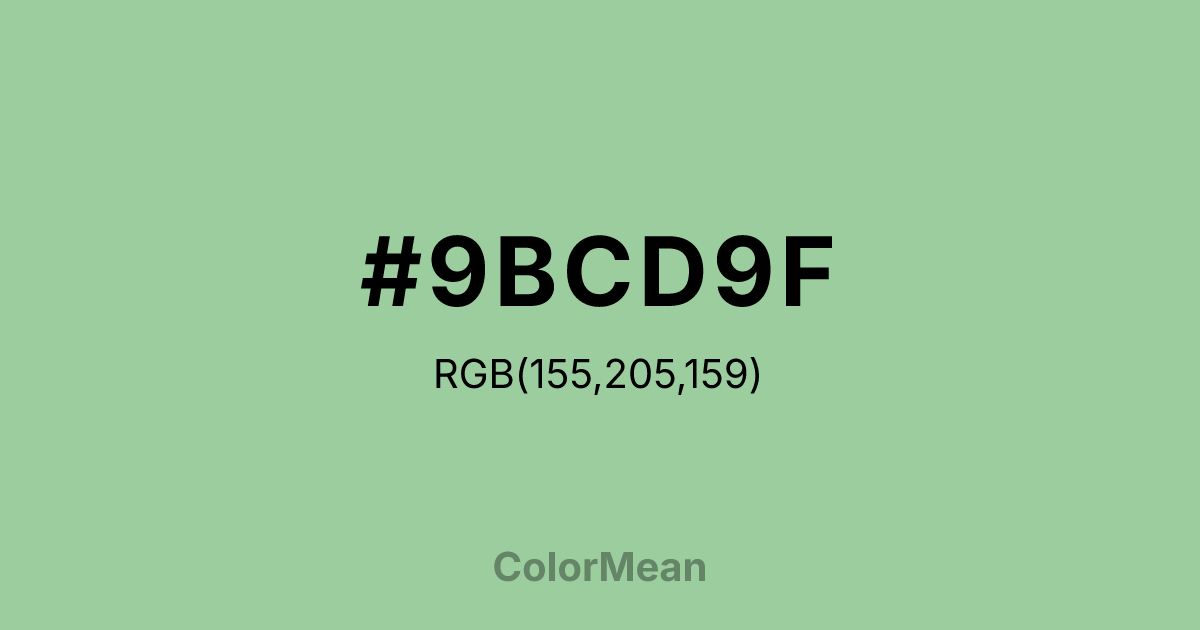 #9BCD9F color swatch