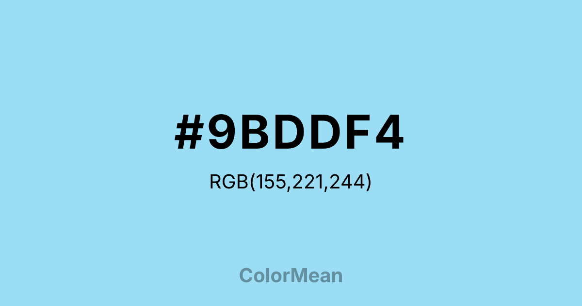 #9BDDF4 color swatch