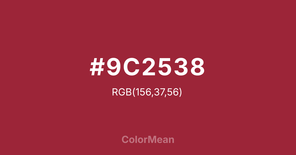 #9C2538 color swatch
