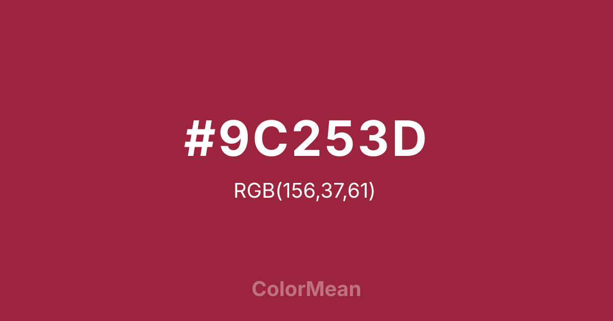 #9C253D color swatch