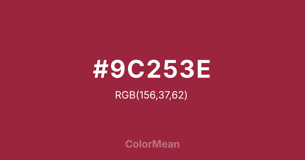 #9C253E color swatch