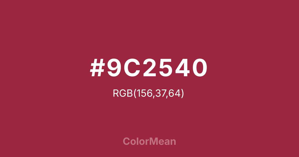 #9C2540 color swatch