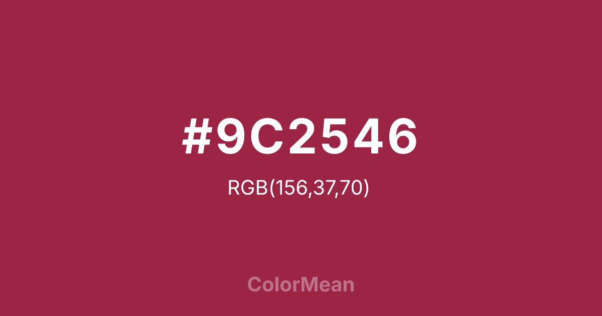 #9C2546 color swatch