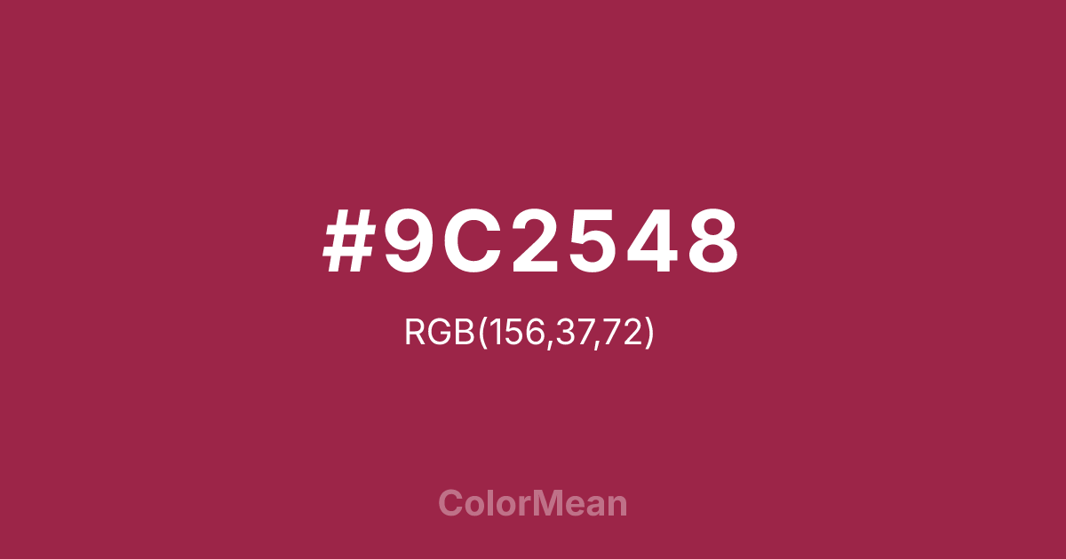 #9C2548 color swatch