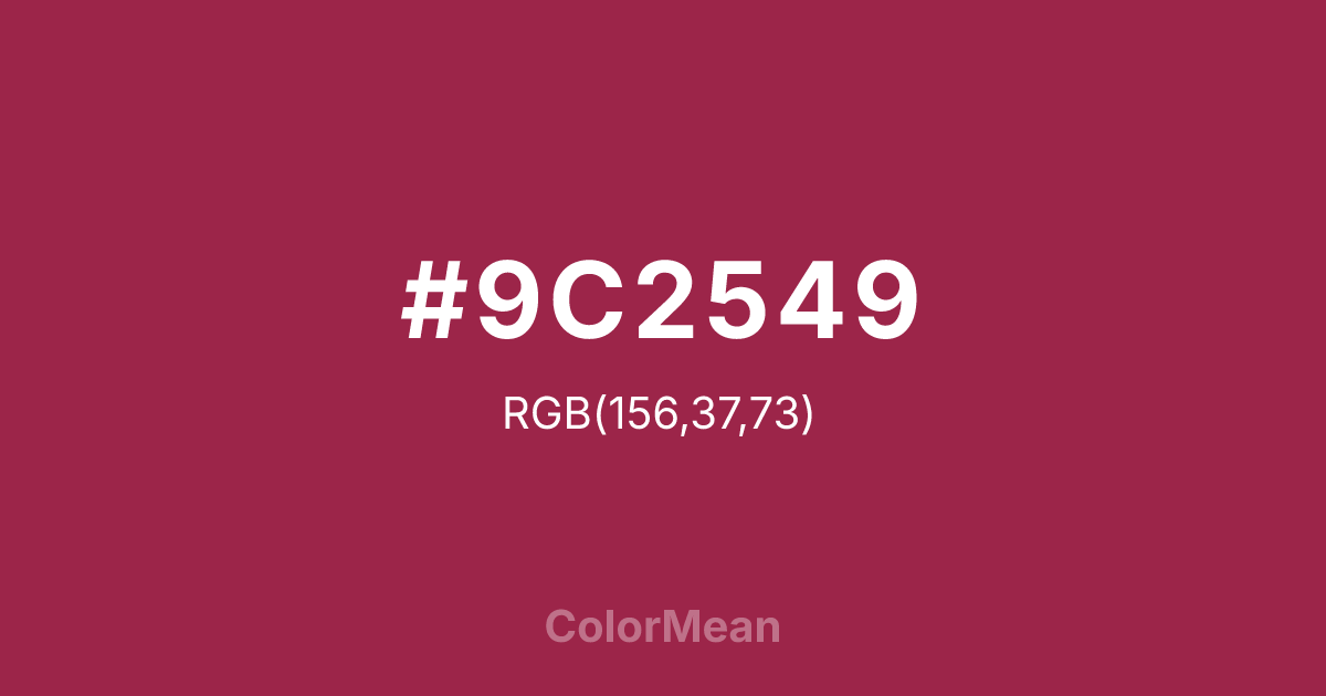 #9C2549 color swatch