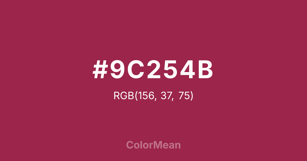 #9C254B color swatch