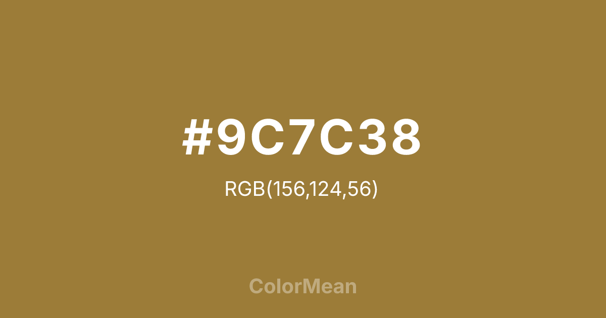 #9C7C38 color swatch