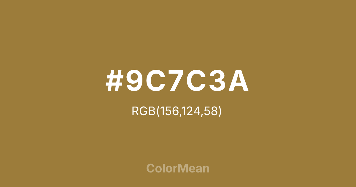 #9C7C3A color swatch