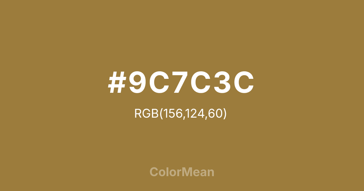 #9C7C3C color swatch