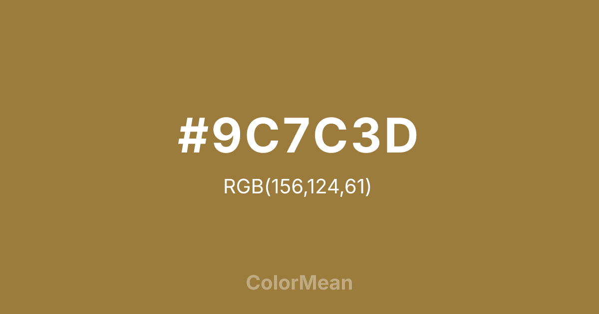 #9C7C3D color swatch