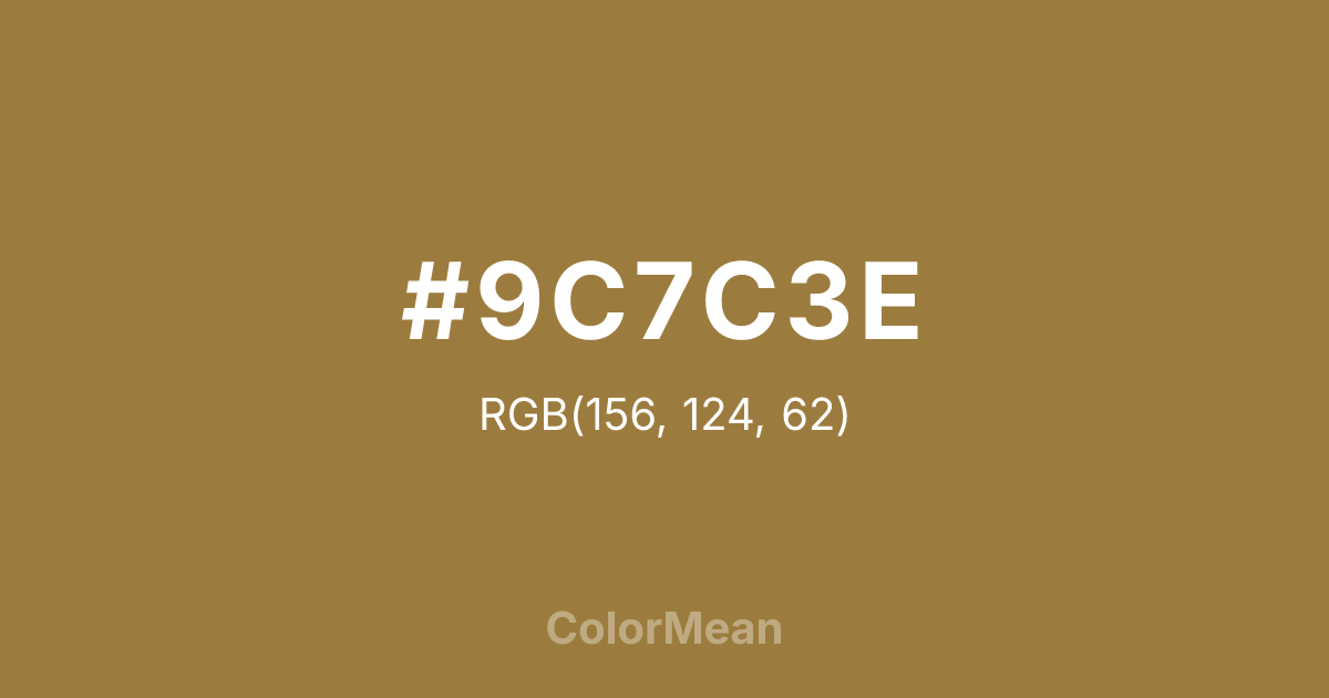 #9C7C3E color swatch