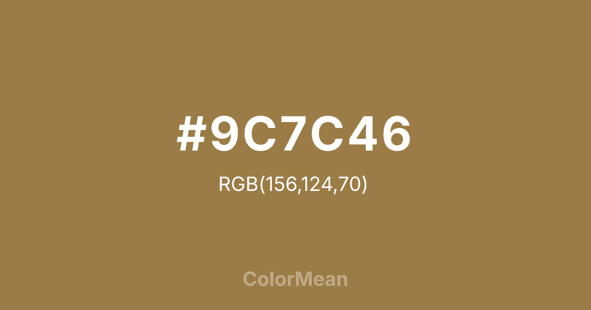 #9C7C46 color swatch