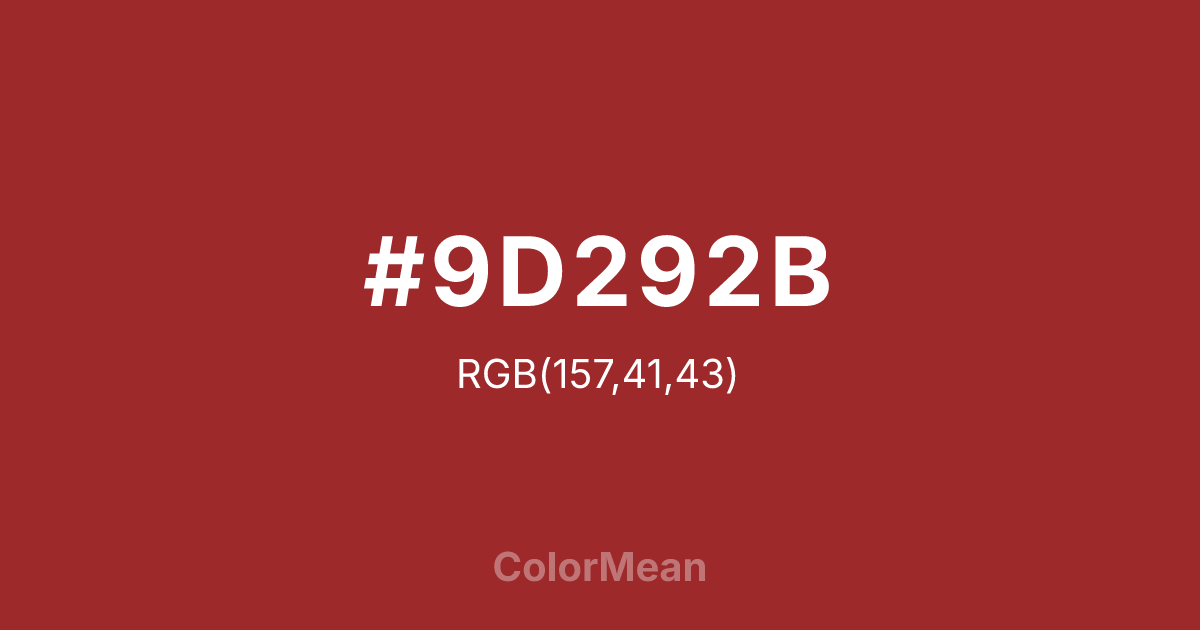 #9D292B color swatch