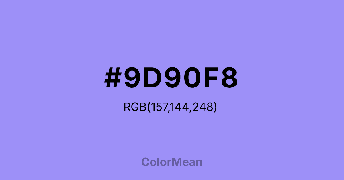 #9D90F8 color swatch