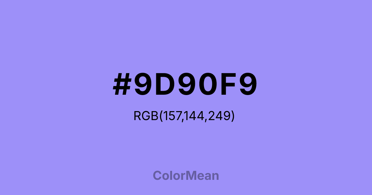 #9D90F9 color swatch
