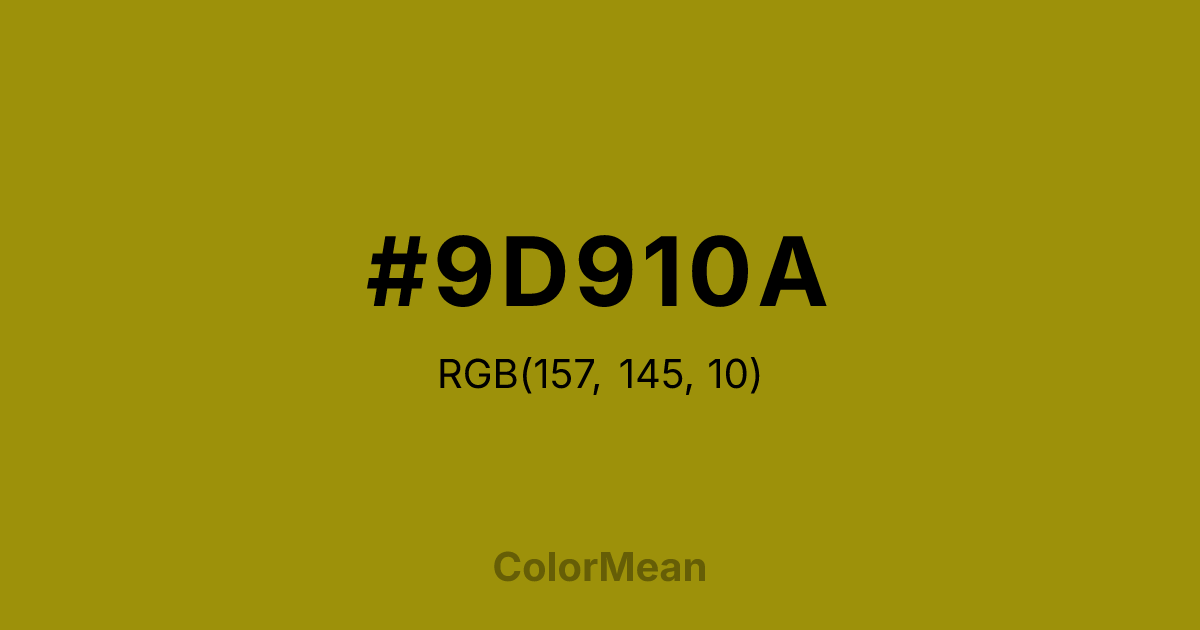 #9D910A color swatch