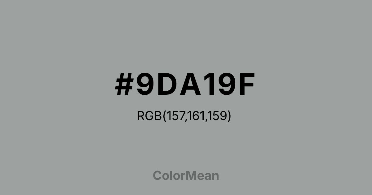 #9DA19F color swatch
