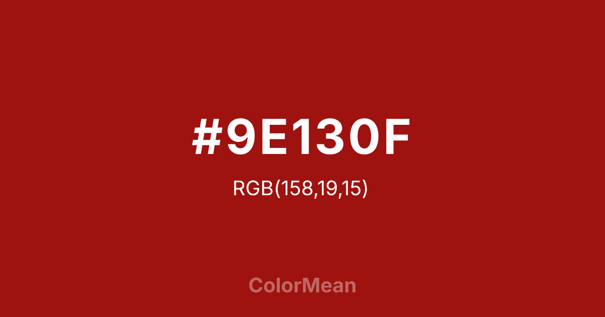 #9E130F color swatch