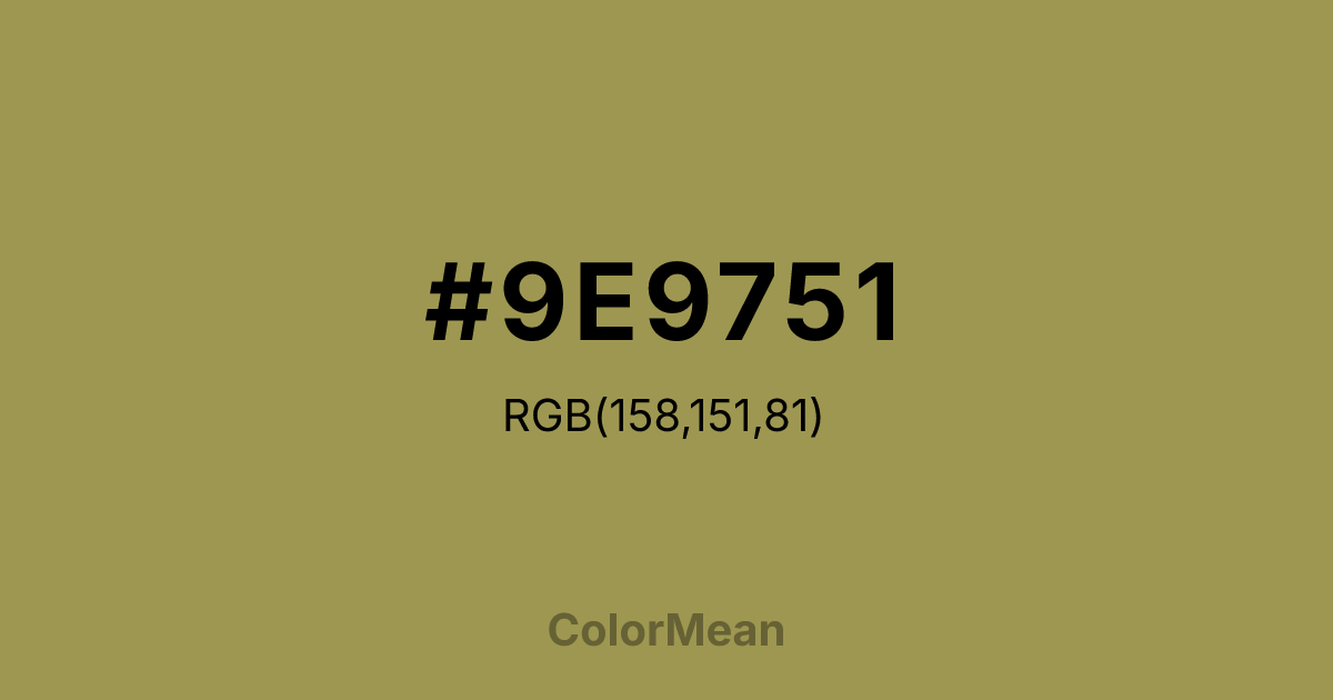 #9E9751 color swatch