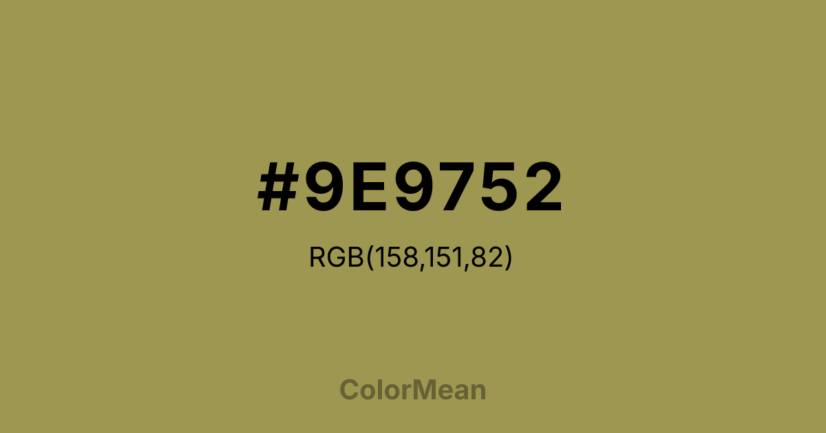 #9E9752 color swatch