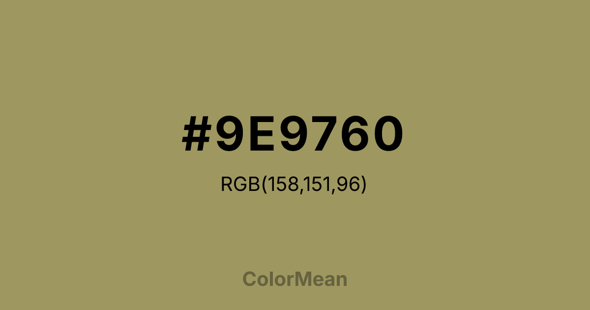 #9E9760 color swatch