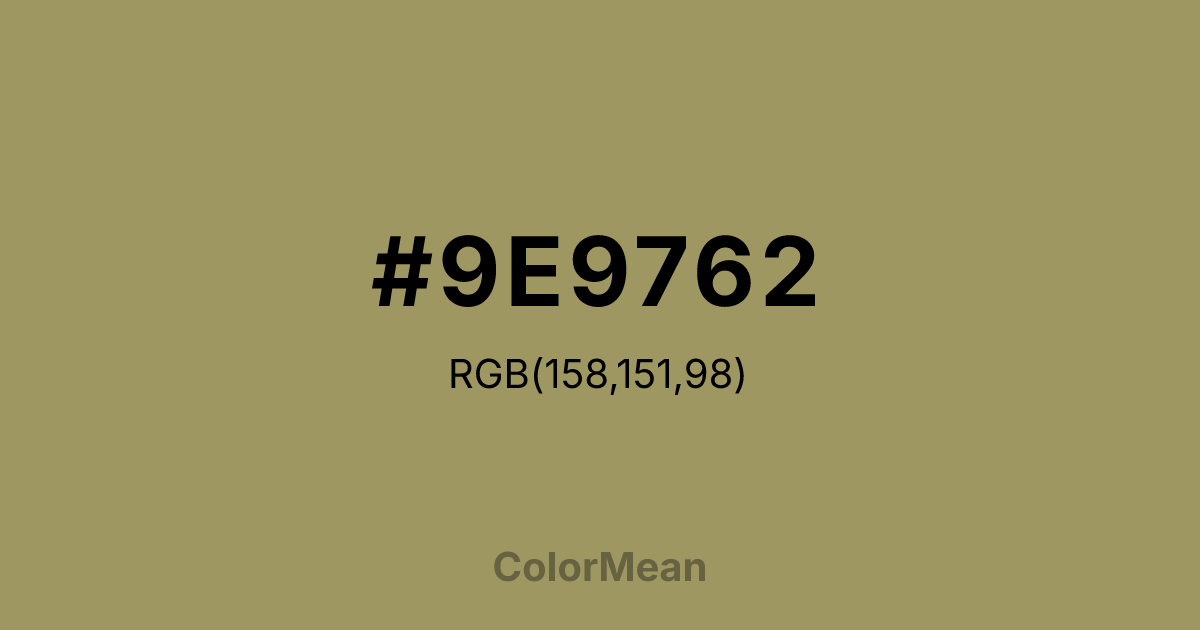 #9E9762 color swatch