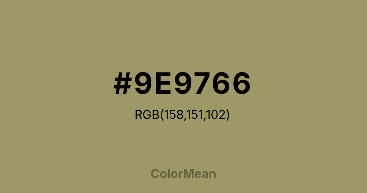 #9E9766 color swatch