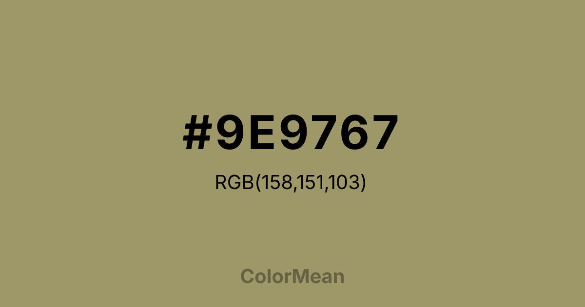 #9E9767 color swatch