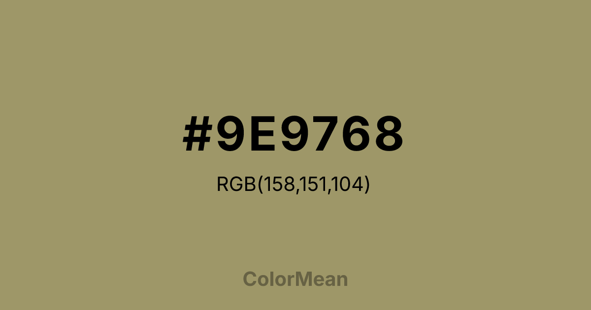 #9E9768 color swatch